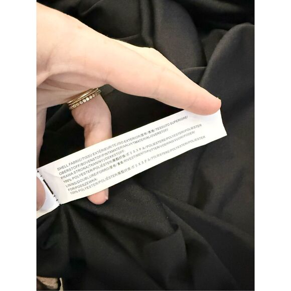 Moon River Womens Black Beige Print Smocked Midi Dress Small - Picture 6 of 6